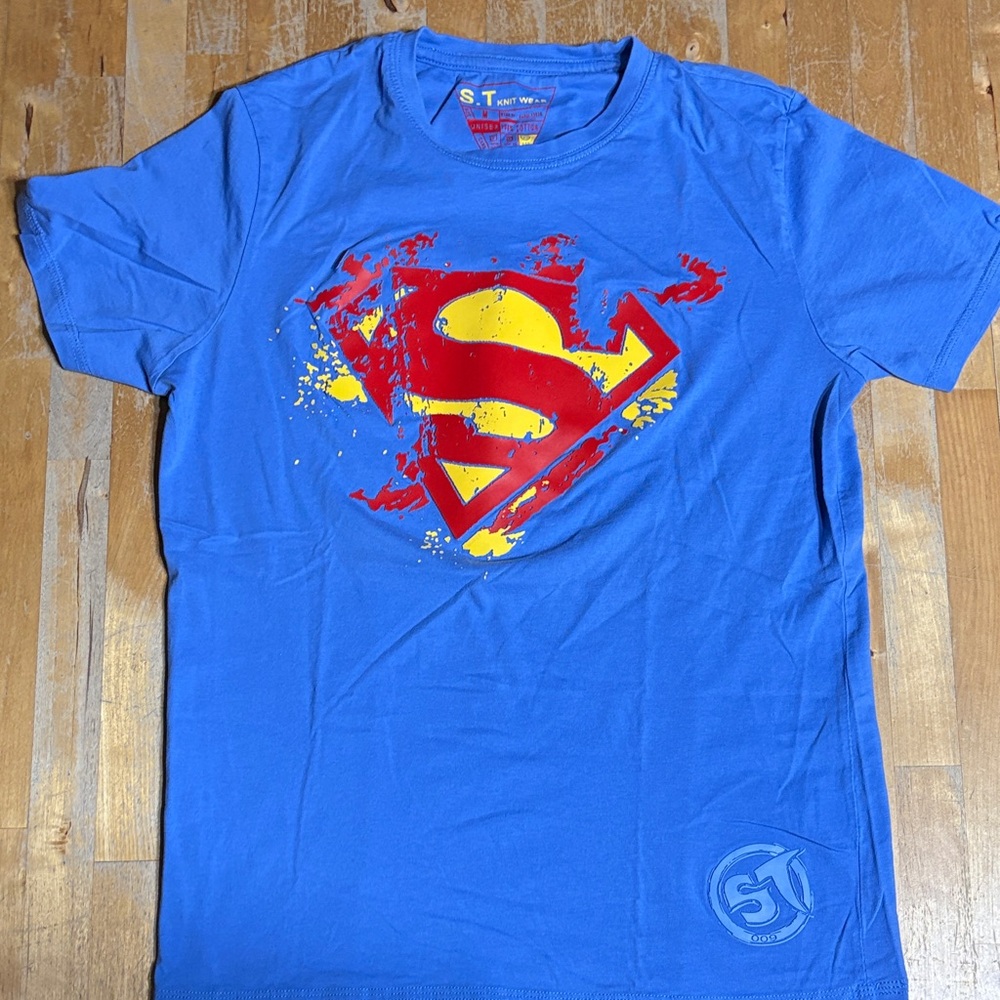 S.T Knitwear Superman Logo Blue T-Shirt
